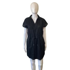 Never A Wallflower Black Cotton Windowpane Track Dress Size XS New $288